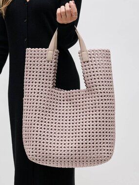 Sol and Selene Zenith Zen Hand Woven Knot Tote Nude NEW